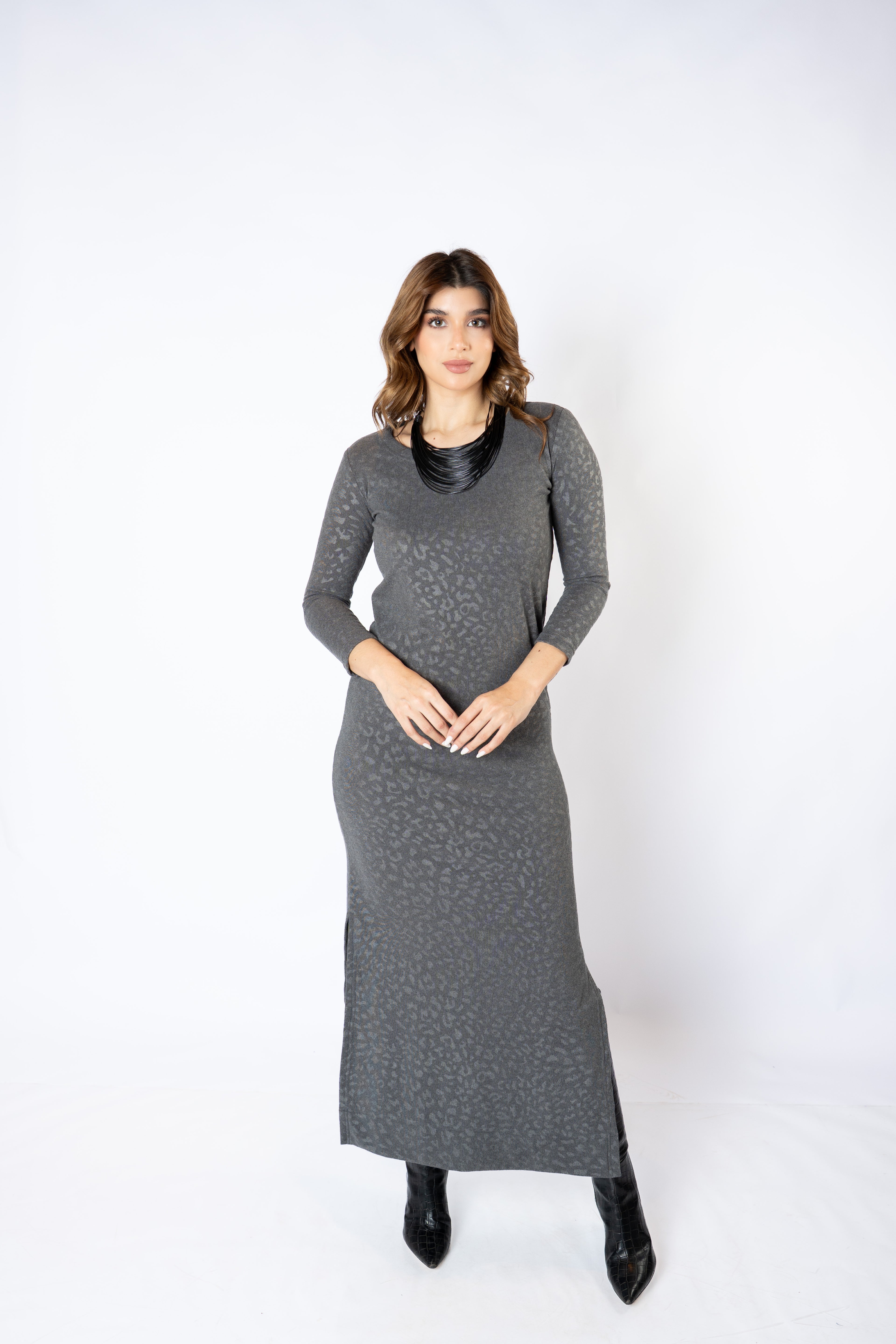 VESTIDO BRISA GRIS ANIMAL PRINT