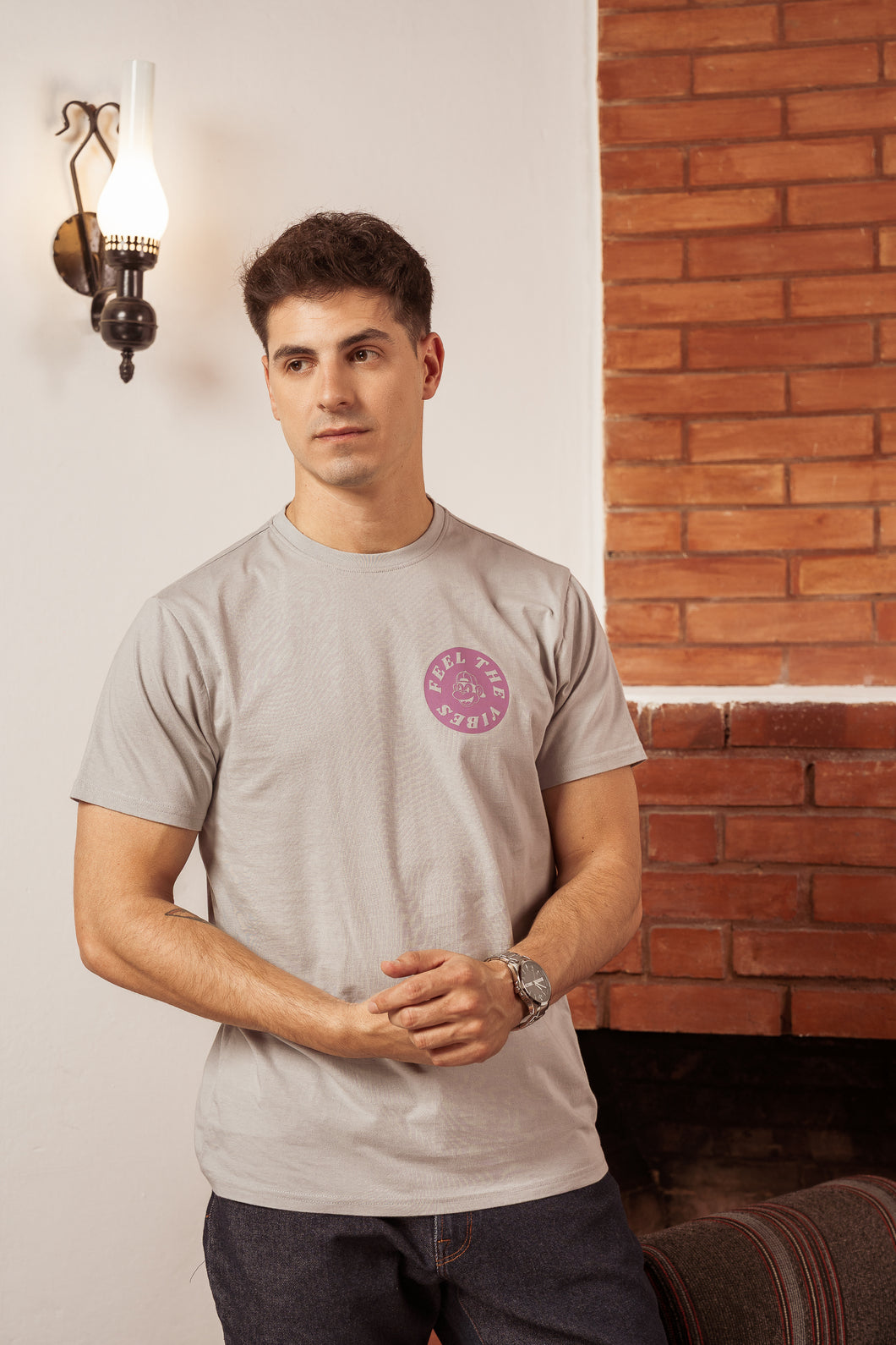Remera Monkey Gris