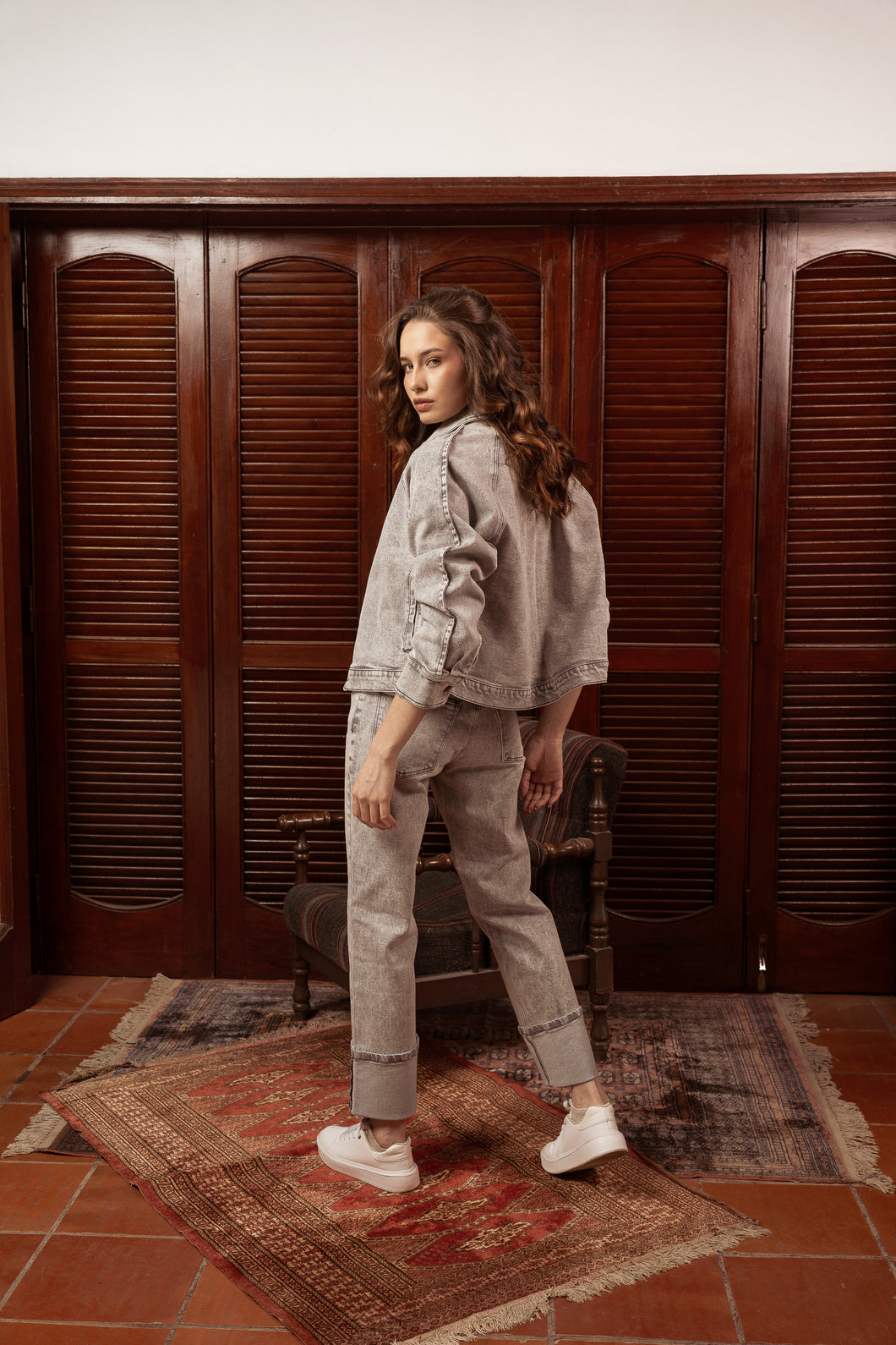 Jeans Boyfriend Gris Alcaraz