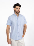 CAMISA AZUL MELANGE M/C