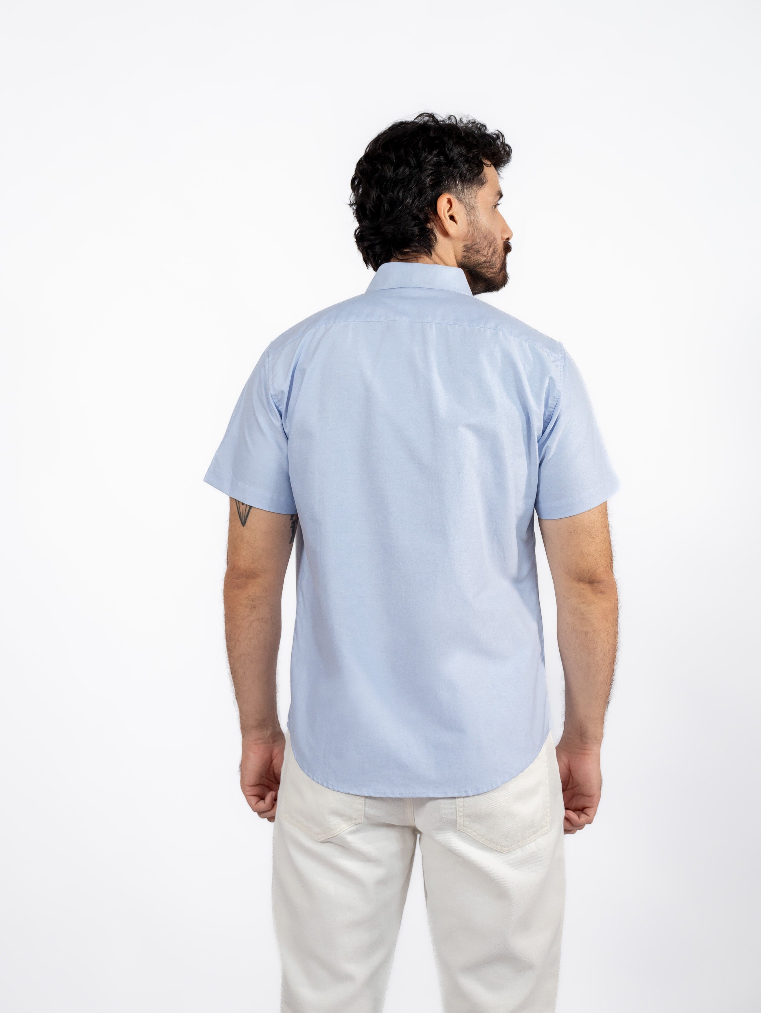 CAMISA AZUL MELANGE M/C