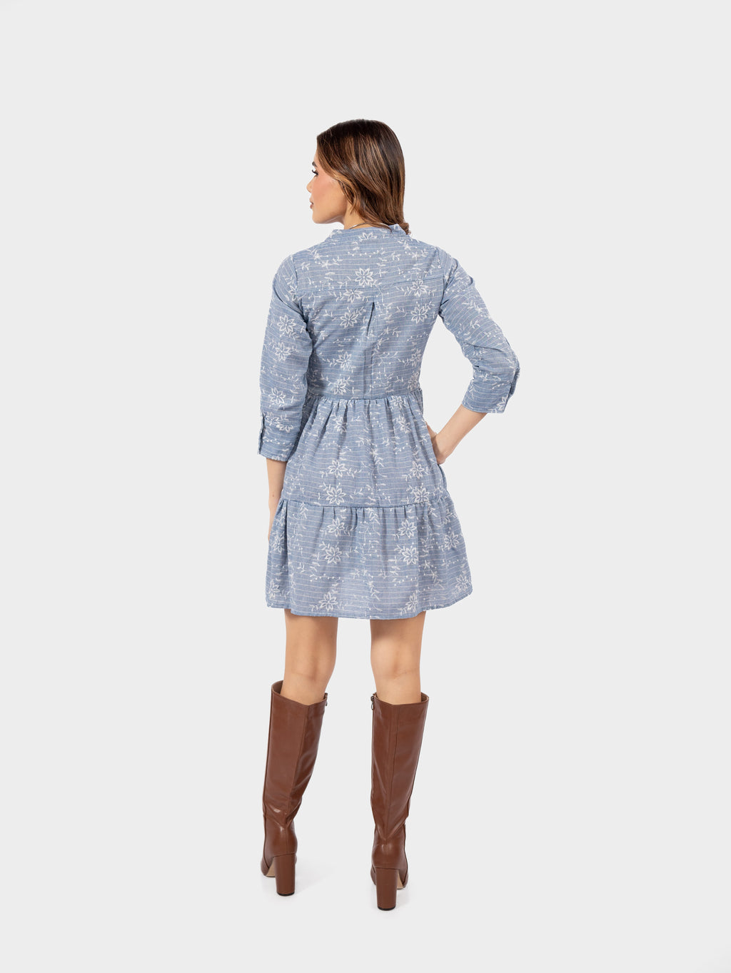 VESTIDO RENATA CELESTE BORDADO