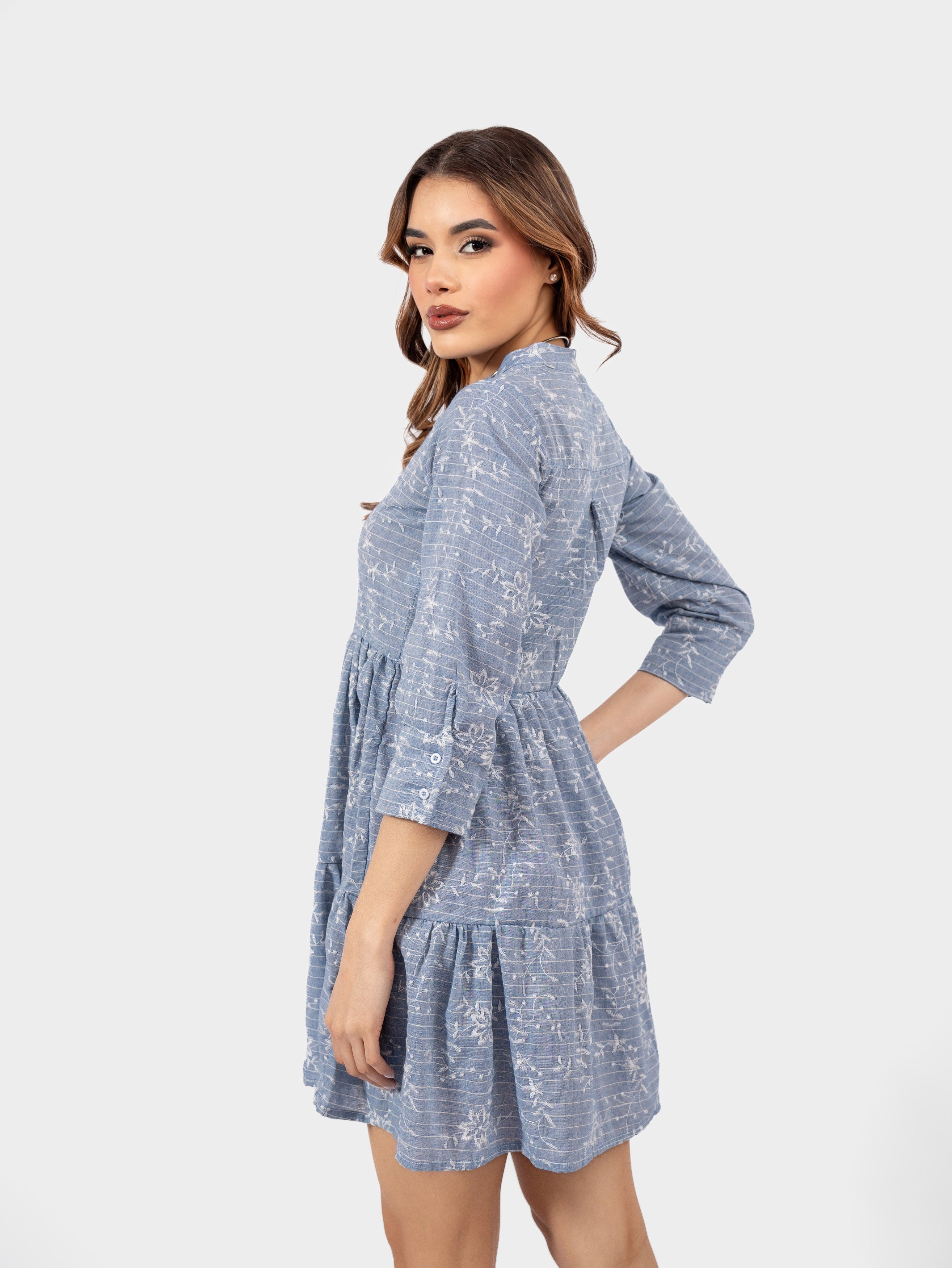 VESTIDO RENATA CELESTE BORDADO