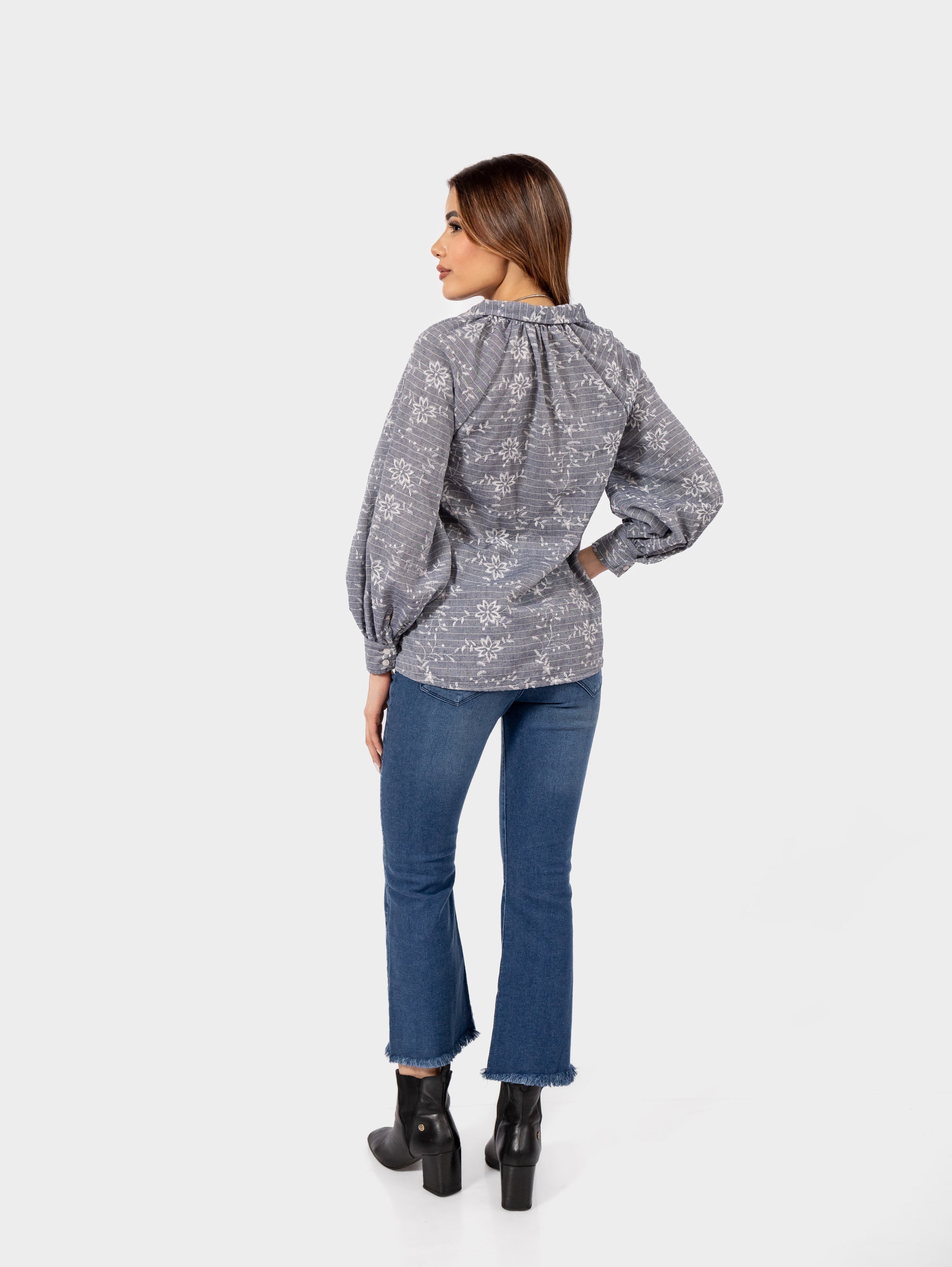 JEAN CROPPED FLARE BLUE
