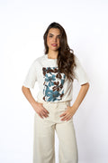 T-SHIRT FLORES BROWN