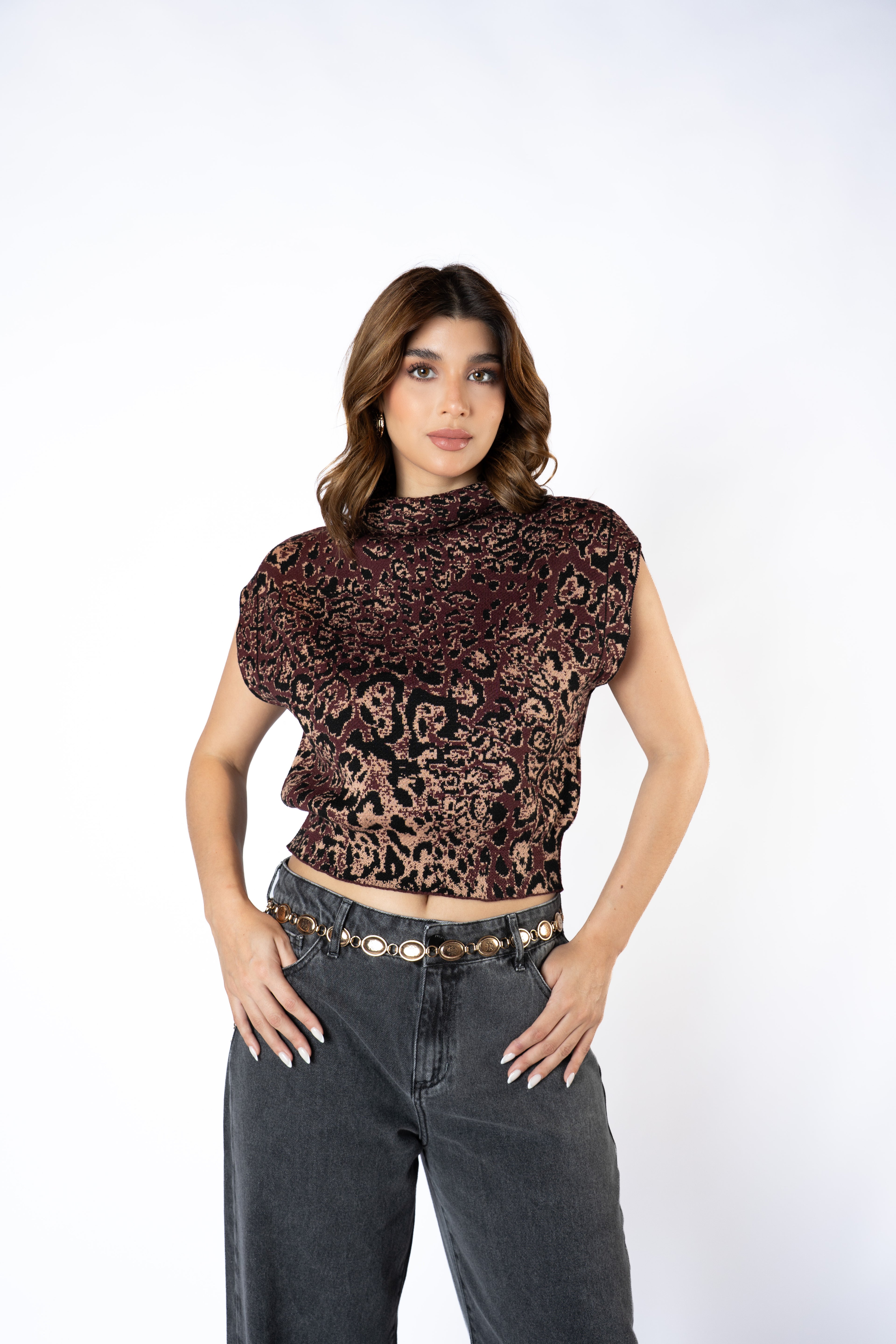 CHALECO ANIMAL CROPPED ADRIELLI