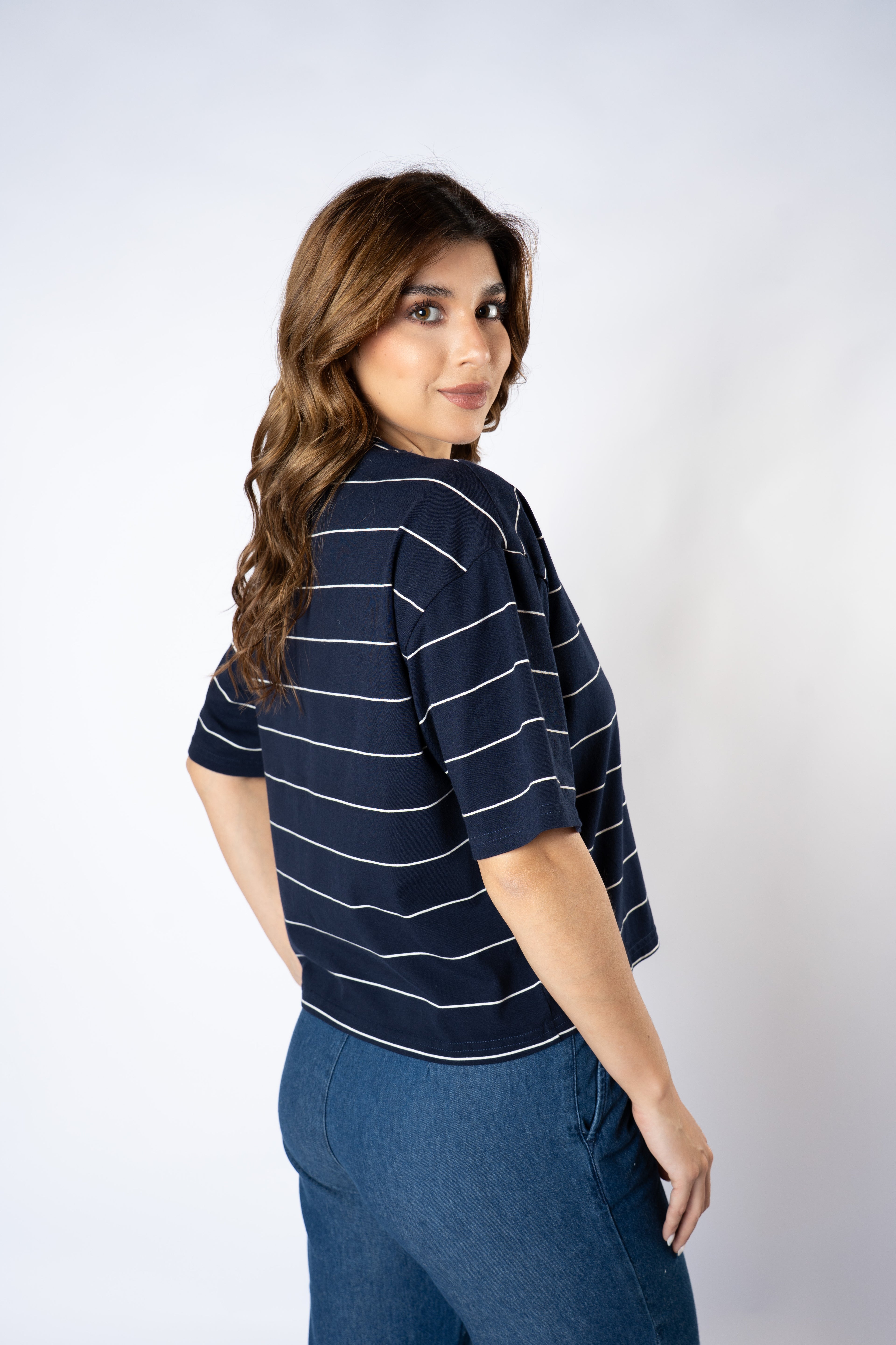 REMERA BOXY GIRL RAYAS