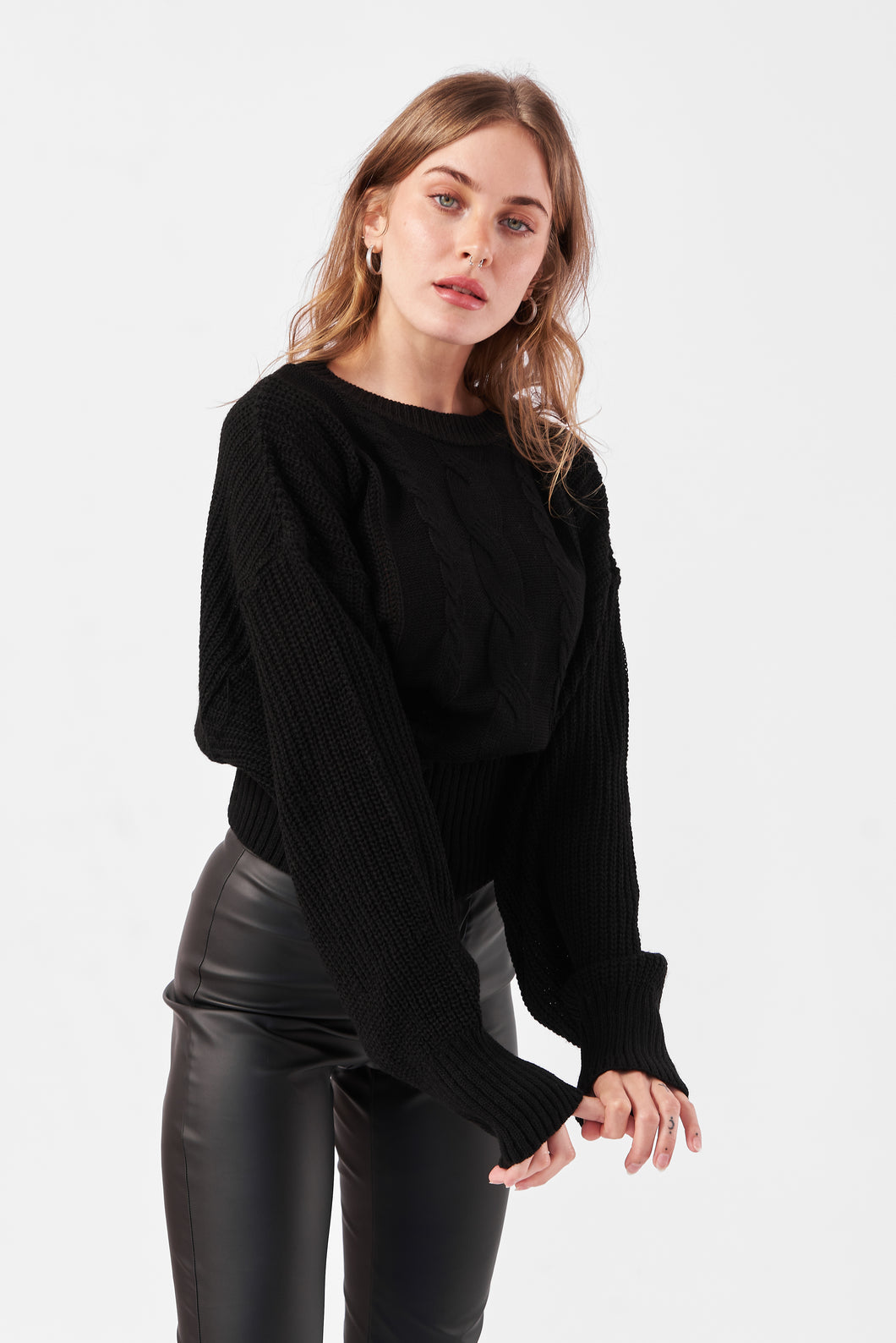 Sweater c/ Pretina negro