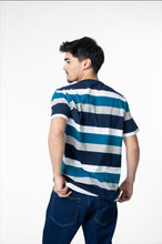 Cargar imagen en el visor de la galería, Remera c/ Botones Rayas Azul
